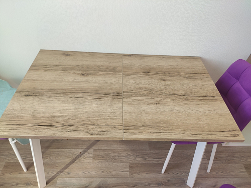 Деревянный стол Колон Лофт 120(160) х 75 черный матовый / бетон фото покупателя 18