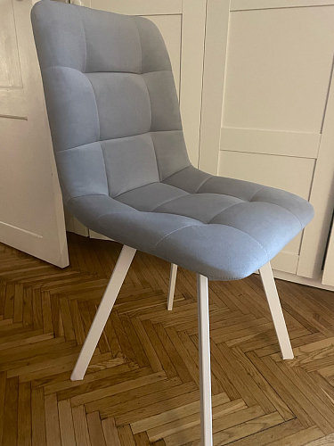 Стул на металлокаркасе Чилли синяя ткань / белый фото покупателя 1011