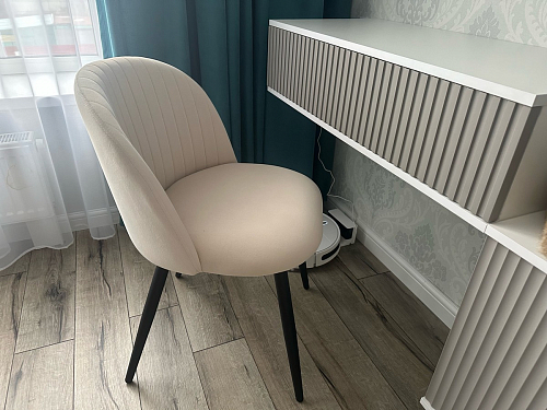 Стул на металлокаркасе Gabi dark beige / black / silver фото покупателя 210