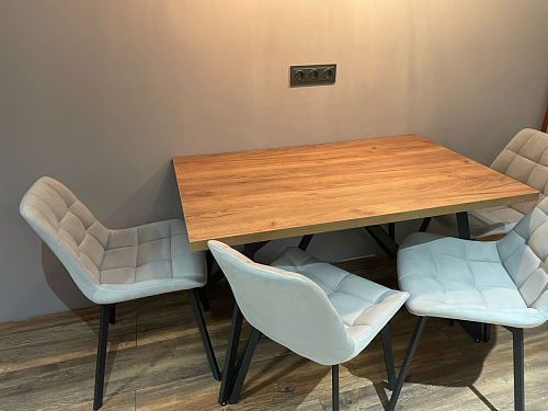 Стул на металлокаркасе Челси бежевый / черный фото покупателя 100