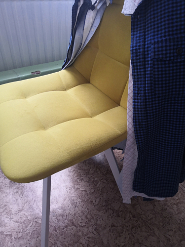 Стул на металлокаркасе Чилли синяя ткань / белый фото покупателя 849