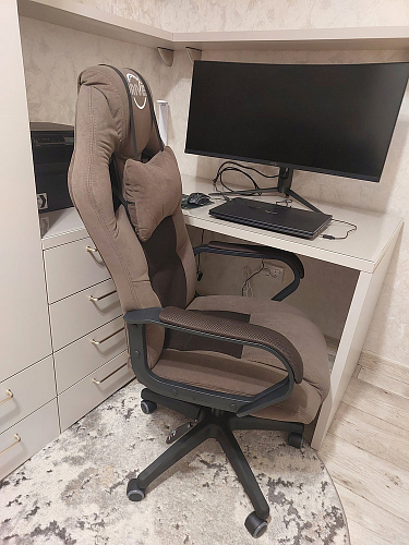 Компьютерное кресло Driver/Драйвер кожзам черный / ткань черный фото покупателя 28