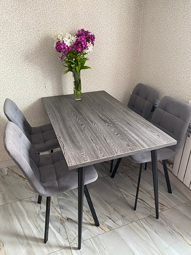 Стул на металлокаркасе Чилли синяя ткань / белый фото покупателя 372