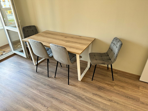 Стол Лота Лофт 140 25 мм черный матовый / бетон фото покупателя 984