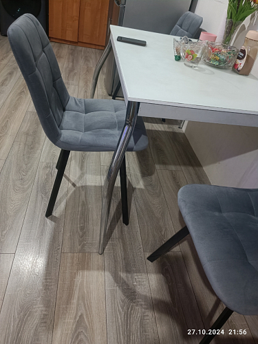 Стул на металлокаркасе Чилли синяя ткань / белый фото покупателя 534