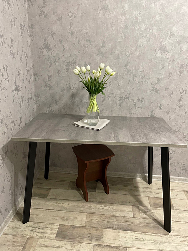 Стол Тринити Лофт 120 32 мм бетон / черный матовый фото покупателя 293