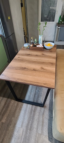 Деревянный стол Лота Лофт 140х80 дуб крафт табачный / черный матовый фото покупателя 348