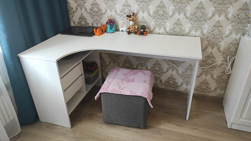 Письменный стол СПм-25 левый белый  - Уцененный экземпляр фото покупателя 56