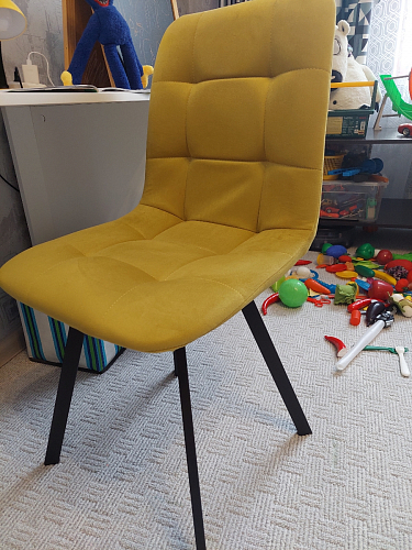 Стул на металлокаркасе Чилли К светло-серый велюр / черный каркас фото покупателя 1193