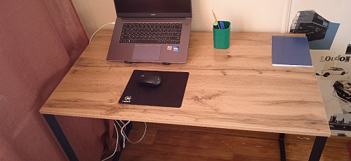 Письменный стол Клер Лофт дуб делано темный / черный матовый фото покупателя 3