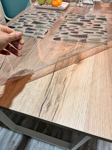 Деревянный стол Барон О 200 х 90 белая пленка шагрень / черный фото покупателя 71