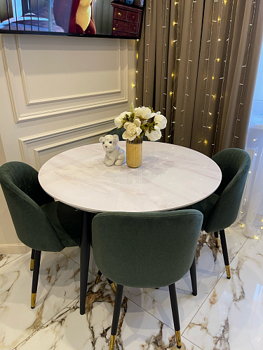 Стул на металлокаркасе Gabi green / black / silver фото покупателя 55