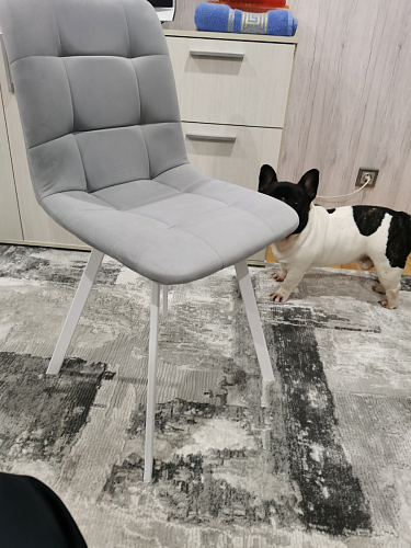 Стул на металлокаркасе Чилли синяя ткань / белый фото покупателя 264