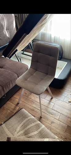 Стул на металлокаркасе Чилли К светло-серый велюр / черный каркас фото покупателя 914