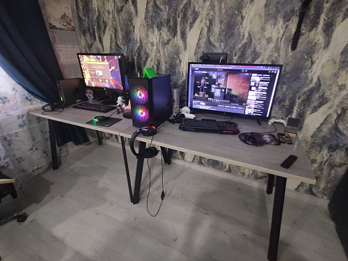 Стол Тринити Лофт 120 32 мм дуб галифакс табако / черный матовый фото покупателя 260