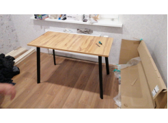 Стол Тринити Лофт 120 32 мм бетон / черный матовый фото покупателя 98