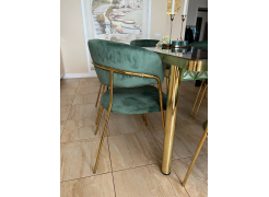 Стул на металлокаркасе Kamelia зеленый / золото фото покупателя 94