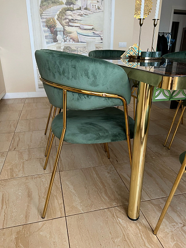 Стул на металлокаркасе Kamelia green / gold фото покупателя 94