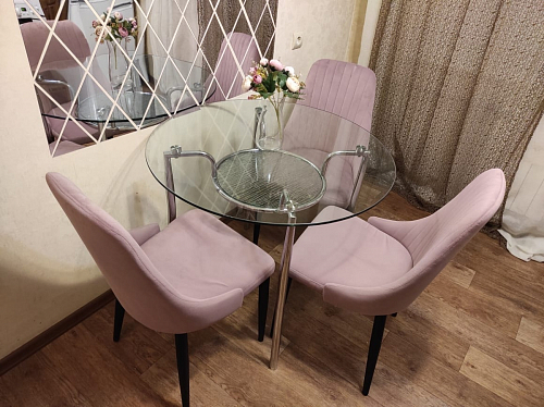 Стул на металлокаркасе Kora light blue / white фото покупателя 168