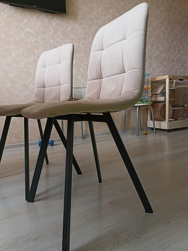 Стул на металлокаркасе Чилли К светло-серый велюр / черный каркас фото покупателя 1310