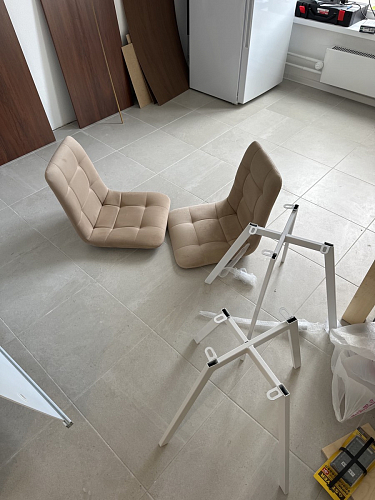 Стул на металлокаркасе Чилли К темно-серый (velutto 32) / черный фото покупателя 284