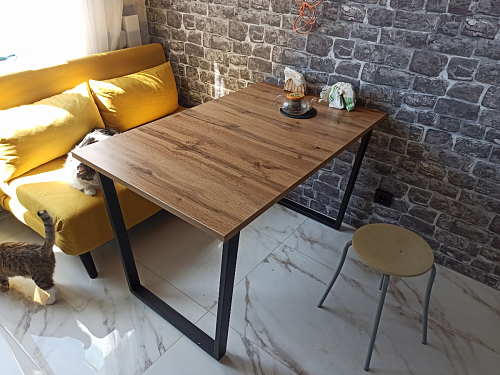 Деревянный стол Лота Лофт 120х75 белый матовый / дуб крафт золотой фото покупателя 252