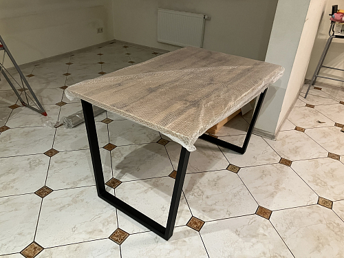 Деревянный стол Лота Лофт 120х75 белый матовый / дуб крафт золотой фото покупателя 1017