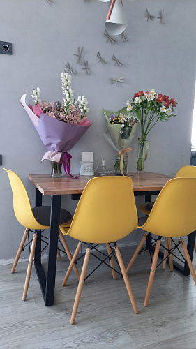 Стол Лота Лофт 140 25 мм черный матовый / бетон фото покупателя 489