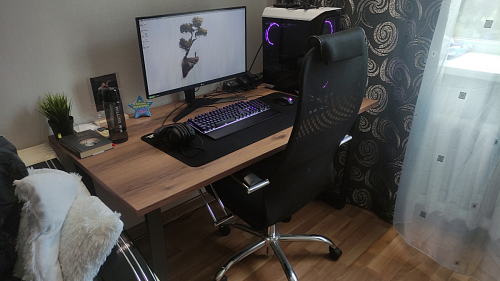 Деревянный стол Лота Лофт 140х80 черный матовый / бетон светлый фото покупателя 200