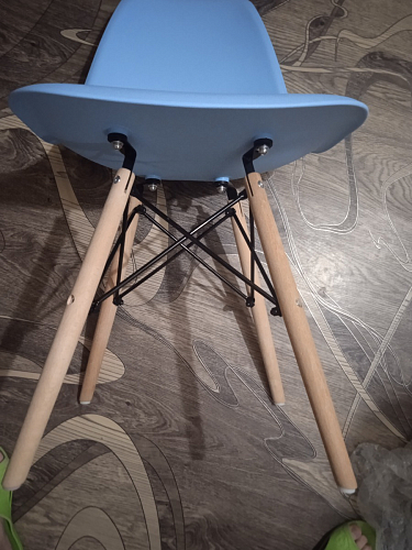 Пластиковый стул Eames PC-015 серо-голубой / дерево фото покупателя 143