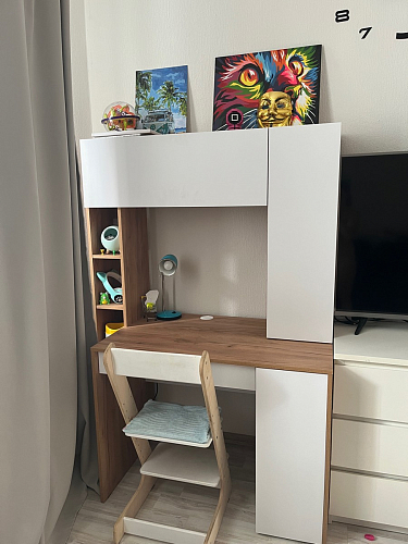 Письменный стол Комфорт 12.71 дуб золотой craft / белая аляска  - Уцененный экземпляр фото покупателя 10