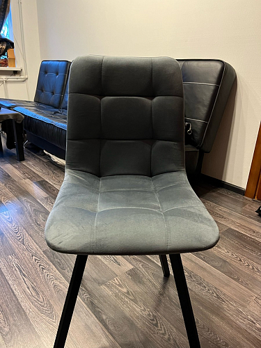 Стул на металлокаркасе Чилли К светло-серый велюр / черный каркас фото покупателя 1391