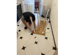 Стол Тринити Лофт 120 32 мм бетон / черный матовый фото покупателя 143