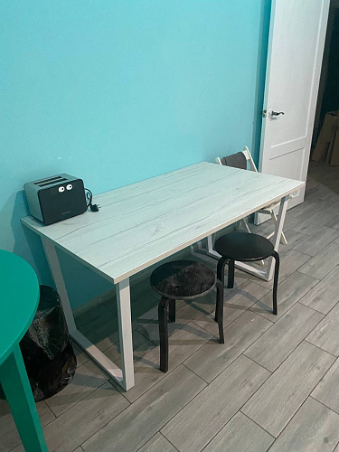 Деревянный стол Лота Лофт 140х80 черный матовый / бетон светлый фото покупателя 124