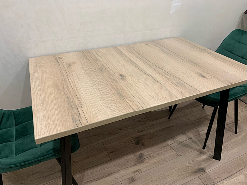 Деревянный стол Колон Лофт 120(160) х 75 черный матовый / бетон фото покупателя 9