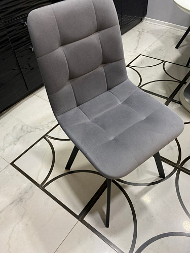 Стул на металлокаркасе Чилли К светло-серый велюр / черный каркас фото покупателя 40