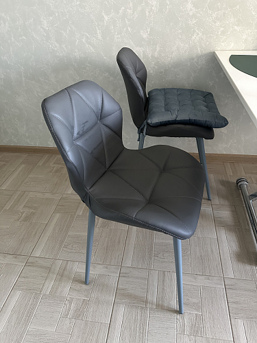 Стул на металлокаркасе Вальд экокожа черный / черный глянец фото покупателя 3