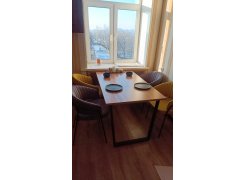 Стол Лота Лофт 140 25 мм черный матовый / бетон фото покупателя 3