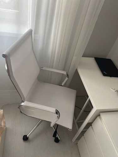 Компьютерное кресло Reus белая сетка / хром фото покупателя 4