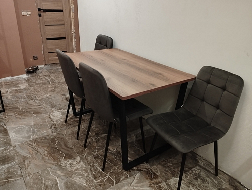 Деревянный стол Лота Лофт 140х80 черный матовый / бетон светлый фото покупателя 38