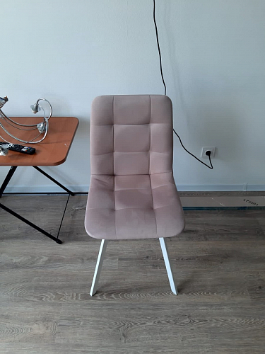 Стул на металлокаркасе Чилли синяя ткань / белый фото покупателя 642