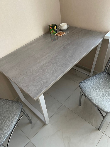 Деревянный стол Лота Лофт 140х80 черный матовый / бетон светлый фото покупателя 731