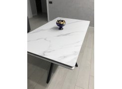 Керамический стол Вилли 140 (200) х 80 белый мрамор alpin white / snow white / белый фото покупателя 16