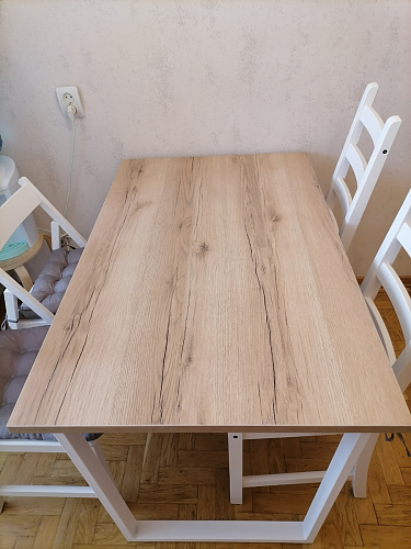 Деревянный стол Барон О 200 х 90 белая пленка шагрень / белый фото покупателя 83