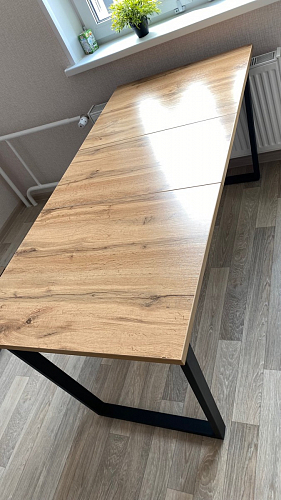 Деревянный стол Лота Лофт 140х80 черный матовый / бетон светлый фото покупателя 110