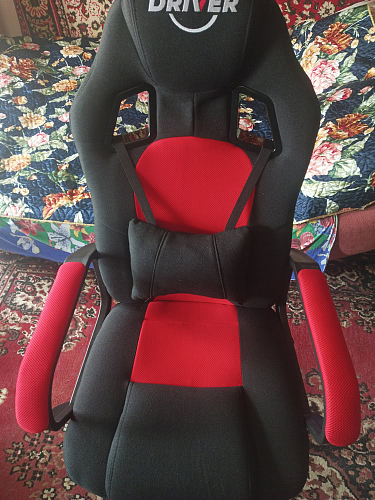 Компьютерное кресло Driver/Драйвер кожзам черный / ткань черный фото покупателя 82