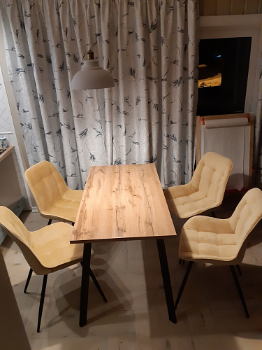 Стол Тринити Лофт 120 32 мм дуб галифакс табако / черный матовый фото покупателя 890