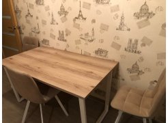 Деревянный стол Лота Лофт 120(160)х75 черный матовый / бетон светлый фото покупателя 295