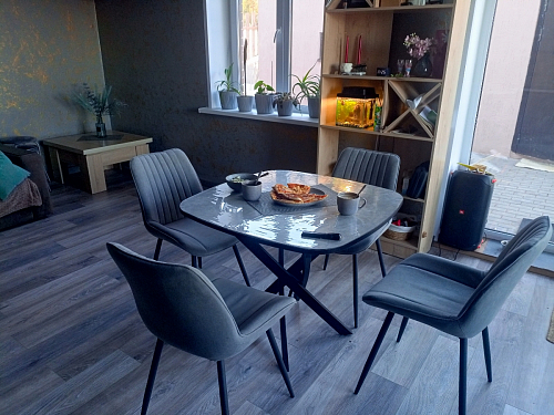 Стул на металлокаркасе Седа К кирпичный / черный фото покупателя 345