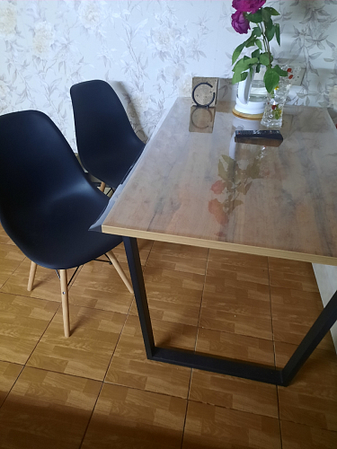 Деревянный стол Лота Лофт 140х80 дуб крафт табачный / черный матовый фото покупателя 96